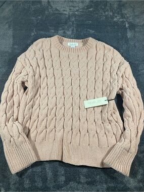 Rachel Zoe Soft Blush Cable Knit Pullover